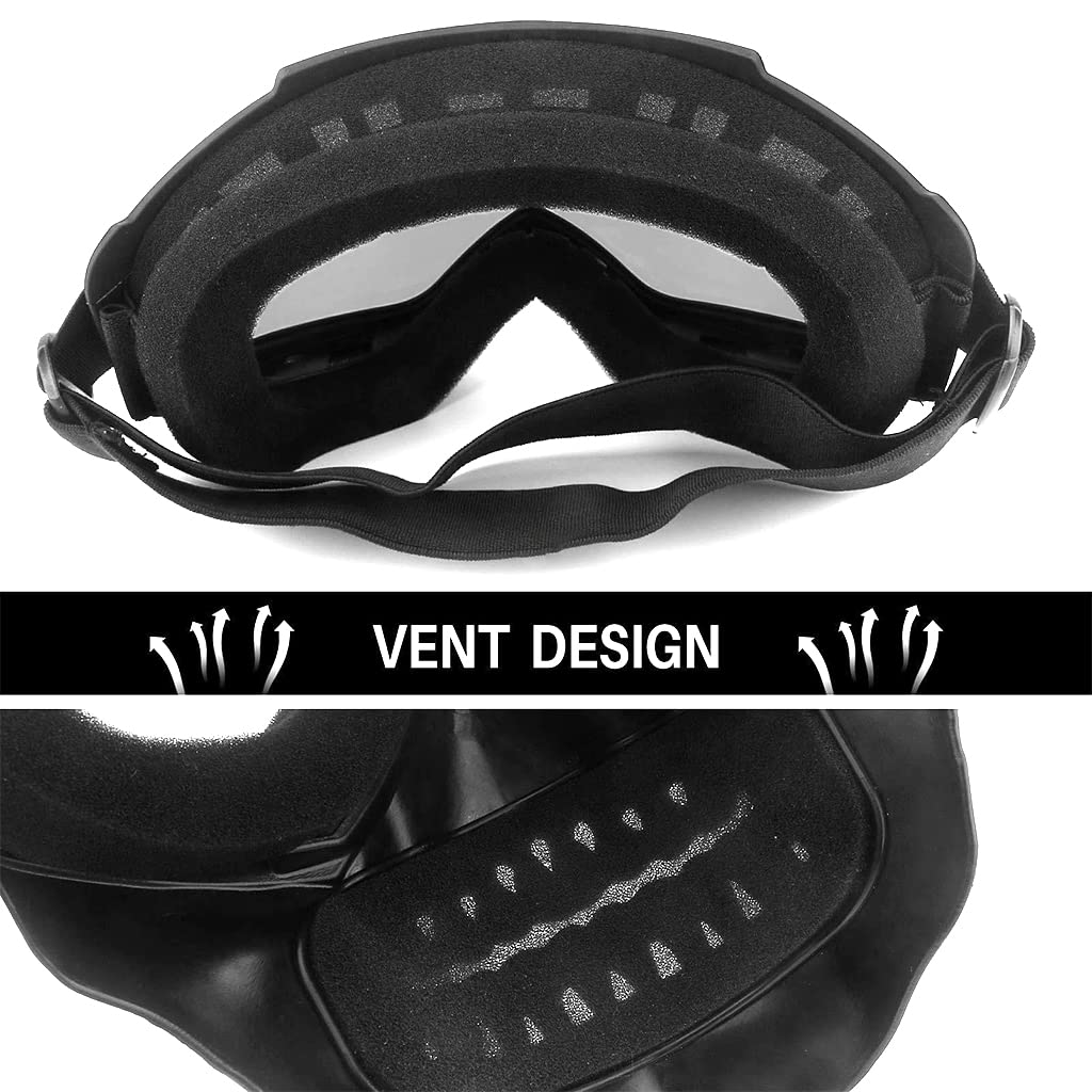 Proberos protective Goggles for Men Women with Detachable Mask, UV Protection Goggles for Motorcycle Bike, Skull Style Full Cover Goggles Helmet Goggles for Dirt Bike off road skiing (Black) Proberos protective Goggles for Men Women with Detachable Mask, UV Protection Goggles for Motorcycle Bike, Skull Style Full Cover Goggles Helmet Goggles for Dirt Bike off road skiing (Black)